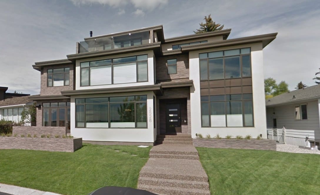 Established residential street in St. Andrews Heights, northwest Calgary